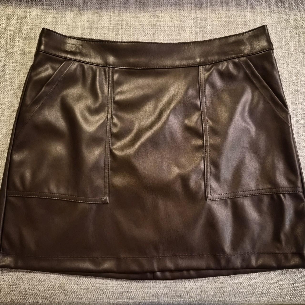 Dark Brown Leather Skirt